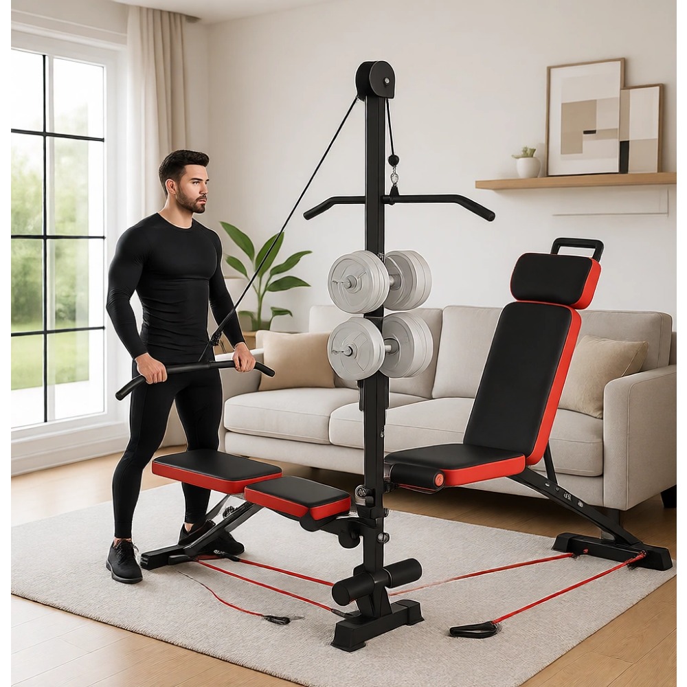 Home Gym Weight - مقعد تمارين متعدد الوظائف مع نظام